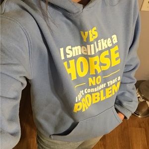 Baby Blue Hoodie Horse Lovers women’s size S